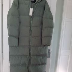 Opus Hubina Longline Puffer Coat - Sage Green - Size 38 UK 12 - BNWT RRP 240