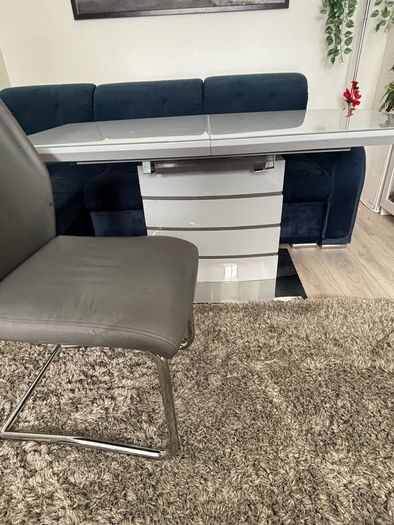 Table + 2 Chairs  Grey