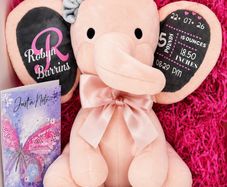 Baby gift - Personalised Baby Stats Elephant