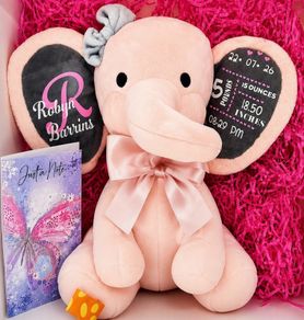 Baby gift - Personalised Baby Stats Elephant