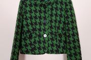 Marks &amp; Spencer Black Green Geometric Textured Wool Blend Short Jacket Petite 10UK/38EU