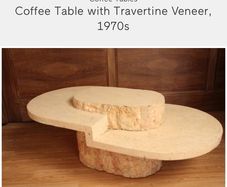 Coffee Table with Travertine Veneer, 1970s