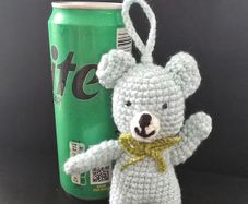 Handmade Crochet Teddy Bear Keychain Keyring Charm