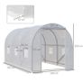 3.5 x 2 x 2 m Large Galvanised Steel Frame Outdoor Poly Tunnel Garden Walk-In Patio Greenhouse - White Image 3