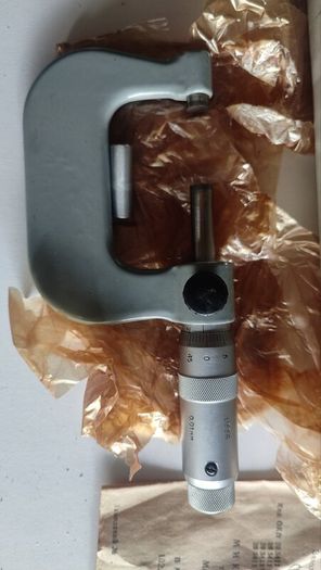 Vintage USSR Micrometer MK 25-50mm (0.01mm) MIZ Caliber - New Old Stock NOS Case