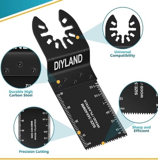 13PCS Multi Tool Blade Set, Universal Oscillating Saw Blades, Oscillating Tool Accessories for Wood Plastics Cutting, Multitool Blades Compatible with Makita, Milwaukee, Dremel, Ryobi and More