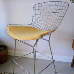 Pair of Bertoia style wire bar stool