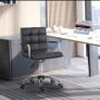 PU Leather Office Chair, Swivel Computer Chair with Arm, Wheels, Adjustable Height, Mid Back, Black Image 9
