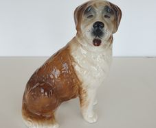 Ceramic St Bernard dog 1960's 20 cm high