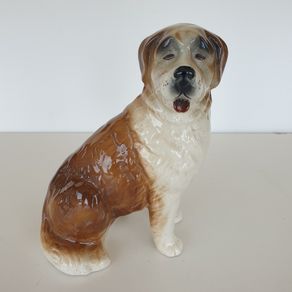 Ceramic St Bernard dog 1960's 20 cm high