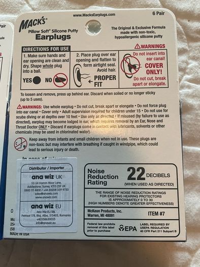 Mack's Silicone Ear Plugs - 2 x new packs - grommets, swimming, noise