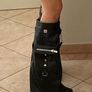SHUZIA Studded & Buckle Decor Zip Side Wedge Boots Image 6