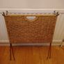 Danish Mid-Century 1960s Chrome & Rattan Magazine Rack/Vinyl Storage Image 3