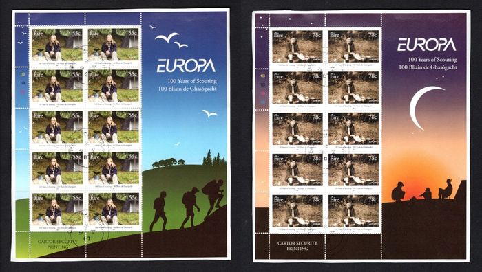 2007 Ireland Europa (Centenary of Scouting) Commemorative Stamp Sheetlets Fine Used with Dublin cancel of 23rd February 2007 (First day of issue)