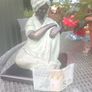 Harlem or Herlam signed sitting female figurine, heavy, ethnic, D18 Image 2