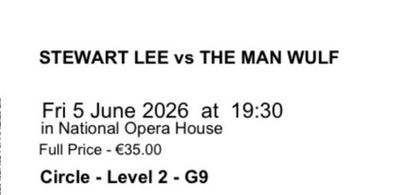 Stewart Lee Wexford Tickets x 2
