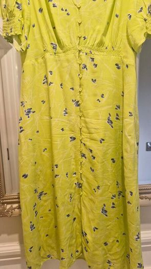 Stunning French connection lime green and cobalt blue dress