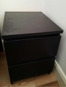 MALM Chest of 2 drawers - black - 40x55 cm