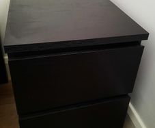 MALM Chest of 2 drawers - black - 40x55 cm