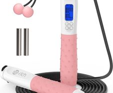 Skipping Rope Adult Fitness, Digital Speed Jump Rope with Counter [Ropeless for Indoor Use] for Women Men and Kids, Weighted Handles, Adjustable Rope, Exercise Equipment for Crossfit Boxing (FREE POSTAGE)