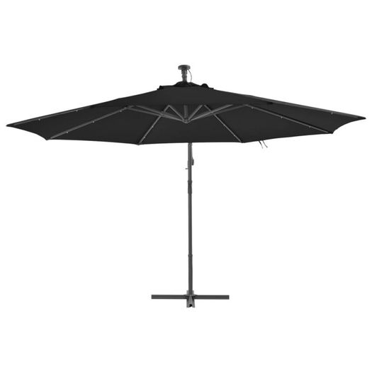 Cantilever Umbrella with LED Lights Black 350 cm