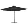 Cantilever Umbrella with LED Lights Black 350 cm Image 2