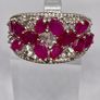 Beautiful African Ruby White Zircon Cluster Ring in Rhodium Overlay Sterling Silver 4.42 Ct. Image 6