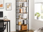 Narrow bookcase 6 levels shelves