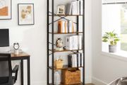 Narrow bookcase 6 levels shelves
