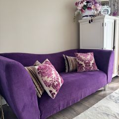 Luxury Purple Fusion Sofa Set - 3-Seater Sofa + 2 Chairs