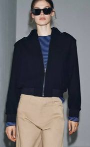 Zara wool blend bomber jacket coat ZW Collection Xl