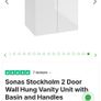 Sonas Stockholm 2 door Wall Hung Vanity Unit With Basin and Handle Image 2
