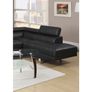 Black leather Modern 262cm Corner Chaise Sofa Image 2