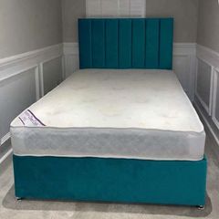 Double and small double bed with mattress in many options of colors