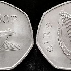 [#441] - Ireland 1988 | Irish 50p | 50 Pence | Woodcock | KM.24