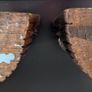 African Wooden Head Bookends Pair Hand Carved Tribal Hardwood Busts Image 7