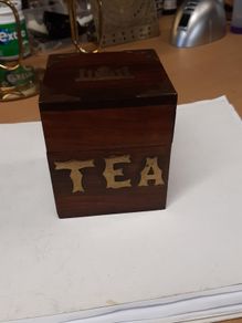 Tea box brass inlay