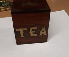 Tea box brass inlay