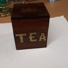 Tea box brass inlay