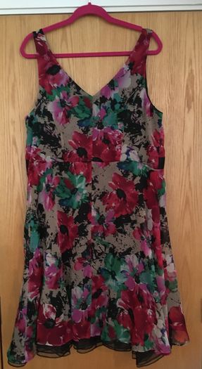 NEXT Retro Floral Print Midi Dress 18-20