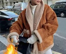 Reduced Shein Faux Fur and Faux Suede Short Jacket UK 12-14
