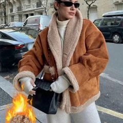 Reduced Shein Faux Fur and Faux Suede Short Jacket UK 12-14