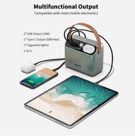 60000mAh 222Wh Jump Starter Power Bank Station PD 60W Portable Charger Car Booster Starting Device Outdoor