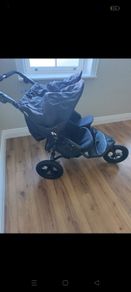 Out and about double pram