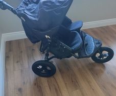 Out and about double pram