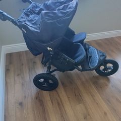 Out and about double pram