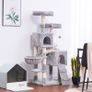 Cat Tree, 147 cm cat tower, Multi-Leve cat condo, Gray Image 3