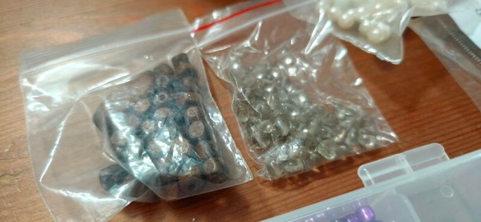 Assortment of beads for jewelry making