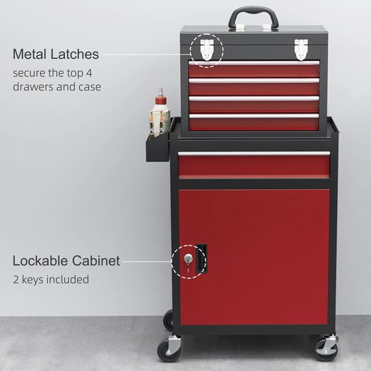 Heavy Duty Tool Storage Chest on Wheels Lockable Cabient