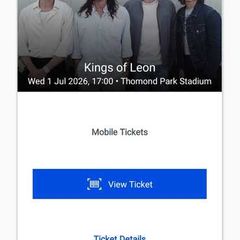 Kings Of Leon Thomond Park 1st July seated 4 tickets